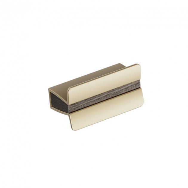 Handtag Papillion - 32mm - Mörkbetsad ek/matt mässing i gruppen Sortiment / Handtag hos Beslag Design i Båstad Aktiebolag (317621-11)
