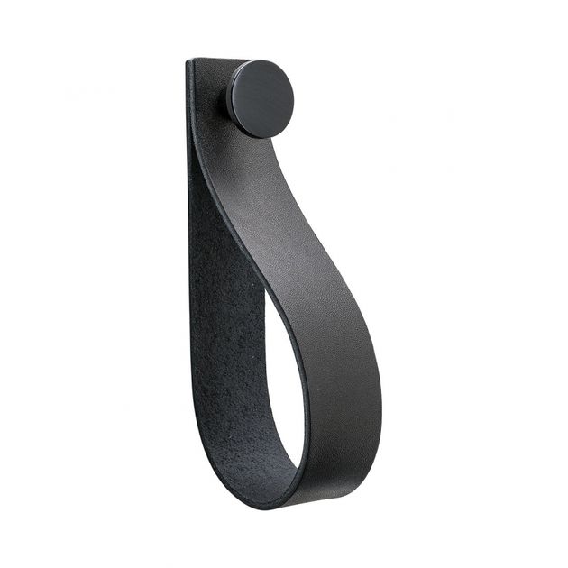 Krok Loop Strap - Svart läder/svart i gruppen Sortiment / Krokar hos Beslag Design i Båstad Aktiebolag (333304-11)