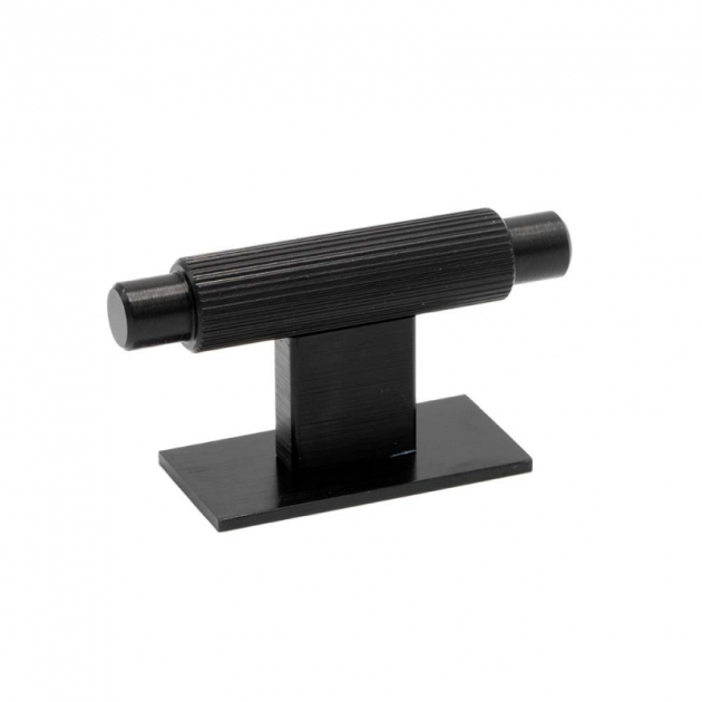 Knopp T Arpa - Bricka - Borstad svart i gruppen Sortiment / Knoppar / Svarta Knoppar hos Beslag Design i Båstad Aktiebolag (373092-11)
