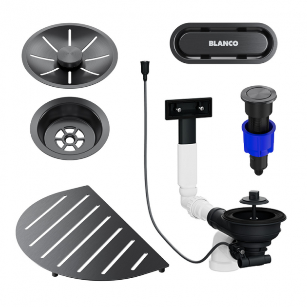 Komponentpaket Oovalon - Satin dark steel i gruppen Nyheter hos Beslag Design i Båstad Aktiebolag (527996)