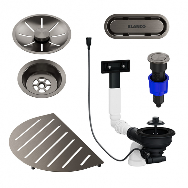 Komponentpaket Oovalon - Satin platinum i gruppen Nyheter BLANCO  hos Beslag Design i Båstad Aktiebolag (527997)