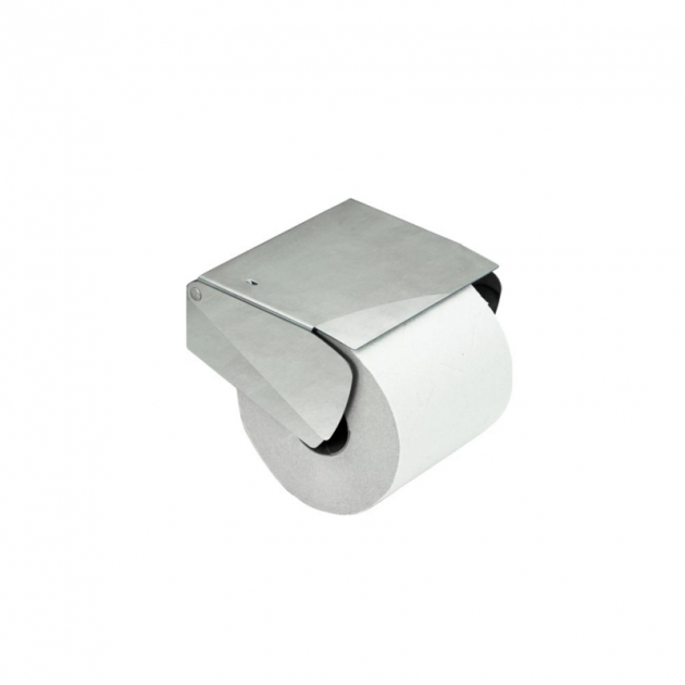 Solid - Toalettpappershållare Med Lock - Rostfri Look i gruppen Sortiment / Badrumstillbehör / Serie Solid hos Beslag Design i Båstad Aktiebolag (620027)