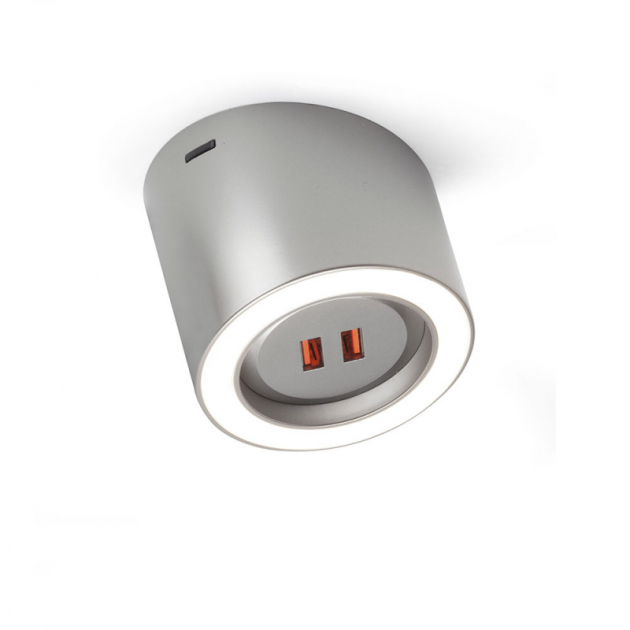 LED-spot Unika - 2xUSB - Rostfri look i gruppen Sortiment / Belysning / LED-spots hos Beslag Design i Båstad Aktiebolag (972787)