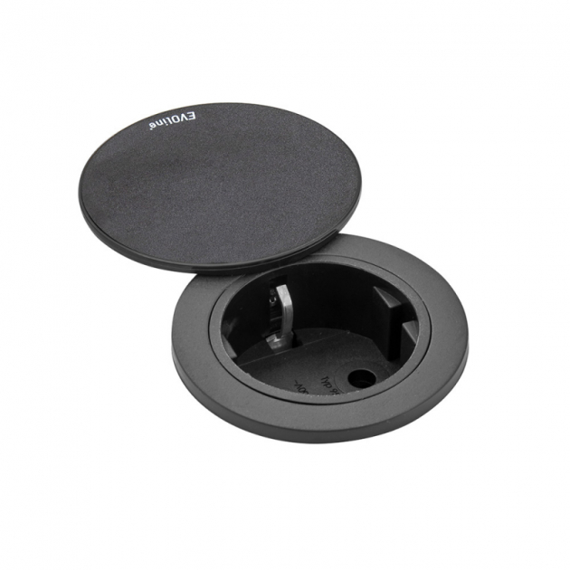 Eluttag One - med lock svart/svart i gruppen Sortiment / Belysning / El-uttag hos Beslag Design i Båstad Aktiebolag (989011-41)