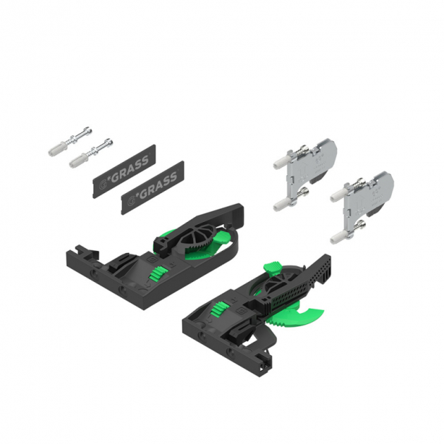 Frontfäste och adaptrar - V8  - Set i gruppen Sortiment / Förvaring  / GRASS hos Beslag Design i Båstad Aktiebolag (Frontfaste-Adapt-V8)