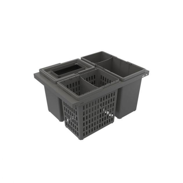 Källsortering Cube Basic Eco - Mörkgrå i gruppen Sortiment / Förvaring  / Källsortering  hos Beslag Design i Båstad Aktiebolag (cube-basic-eco-gra)