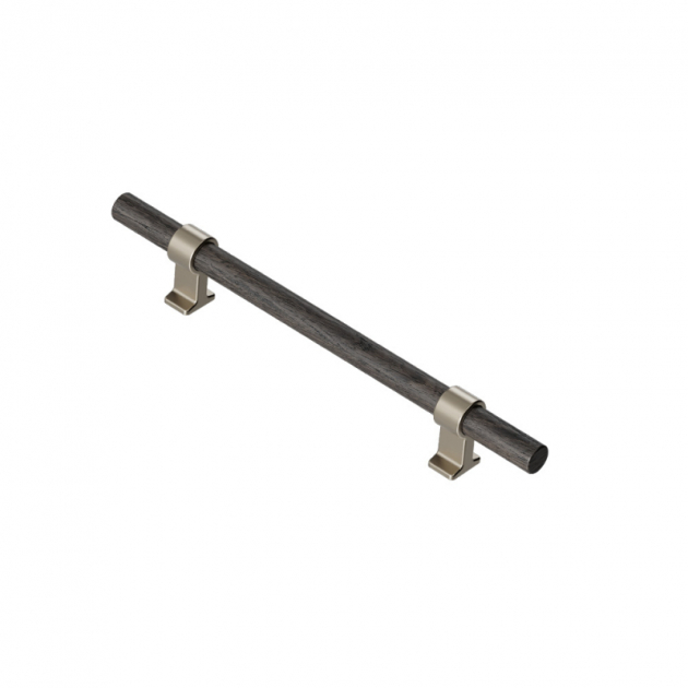 Handtag Bond - Mörkbetsad ek/Borstad mässing i gruppen Sortiment / Handtag / Trähandtag hos Beslag Design i Båstad Aktiebolag (htg-bond-morkbet-mess)