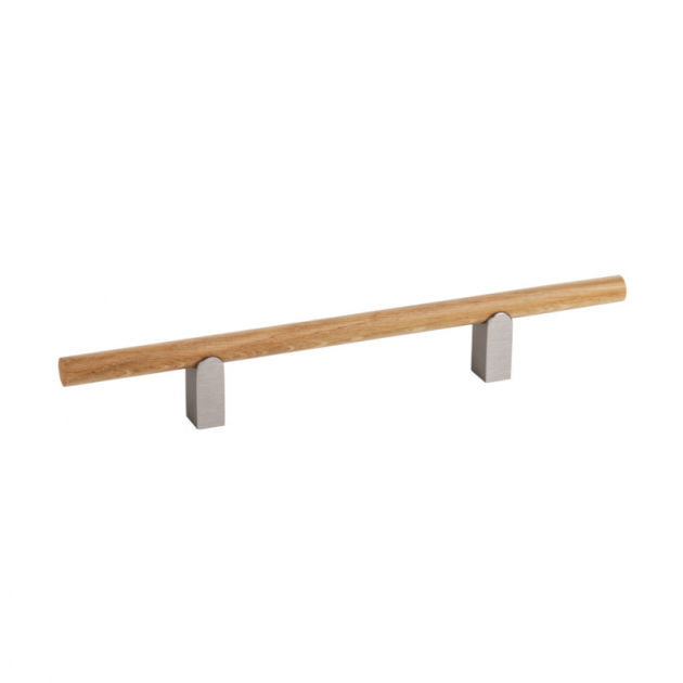 Handtag Kumo Wood - Ek/rostfri look i gruppen Sortiment / Handtag hos Beslag Design i Båstad Aktiebolag (htg-kumo-ek-rf)