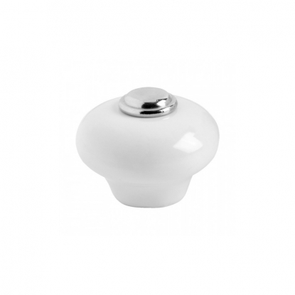Knopp 409 - 32mm - Förnicklad/Porslin