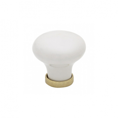 Knopp 24136 - 30mm - Vit/Mässing
