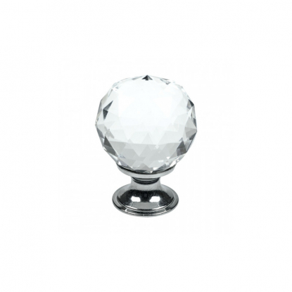 Knopp Diamond - 30mm - Glas/Krom