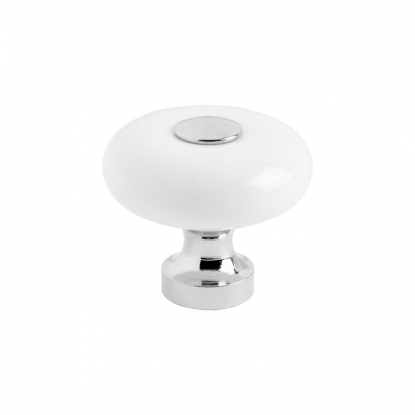 Knopp SP5 - 30mm - Krom/porslin
