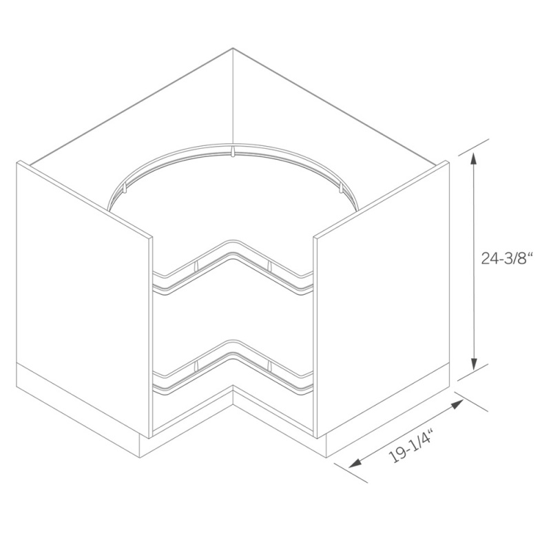 Hörnkarusell Recorner Maxx Planero ¾ 760 Ø - Lavagrå