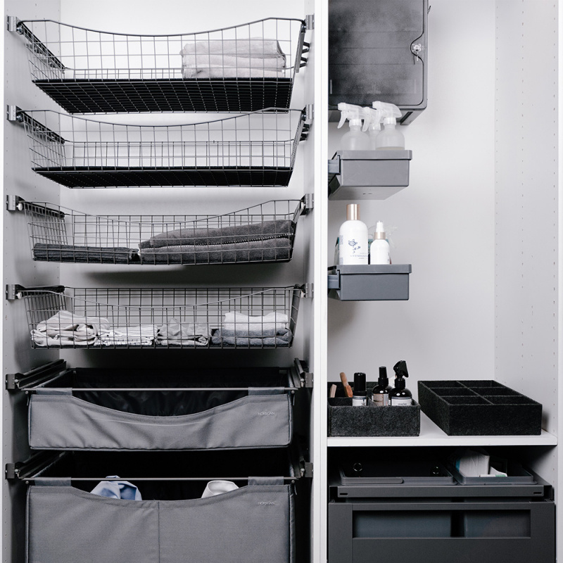 Städskåpssats 4-delar - Mörkgrå