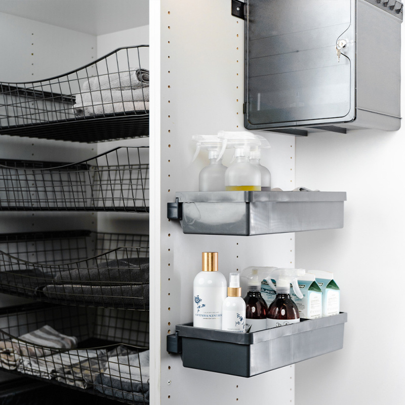 Städskåpssats 4-delar - Mörkgrå