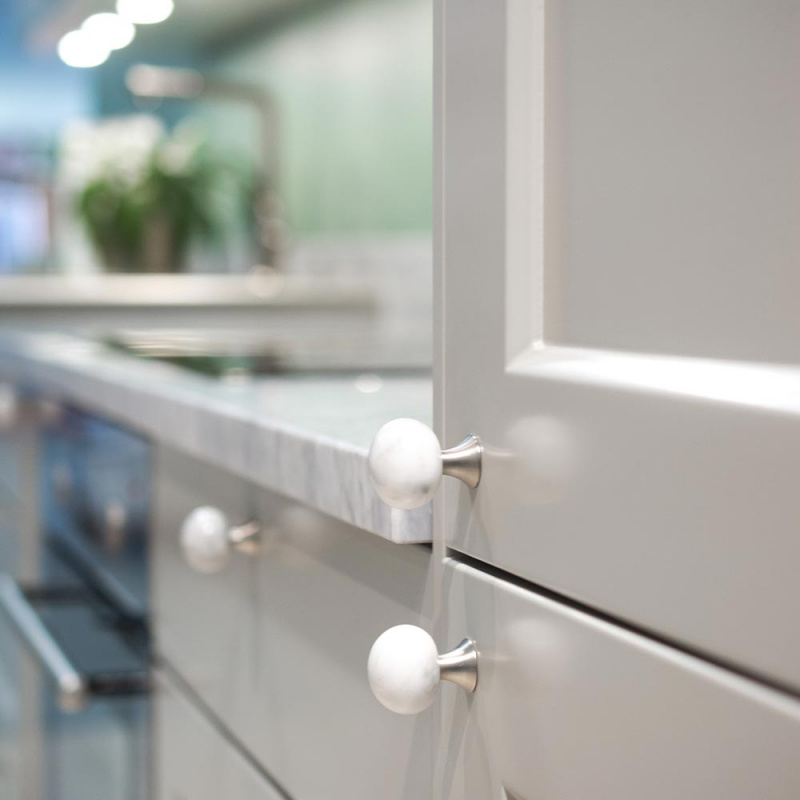 Knopp Bead Straight - 28mm  Marmor/grå