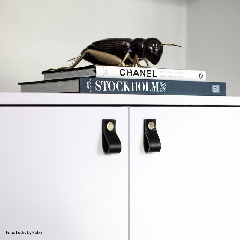 Loop - Svart läder/polerad krom