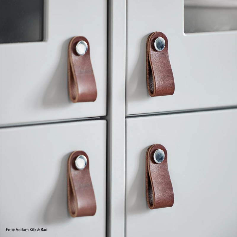 Loop Round - Brunt läder/polerad krom