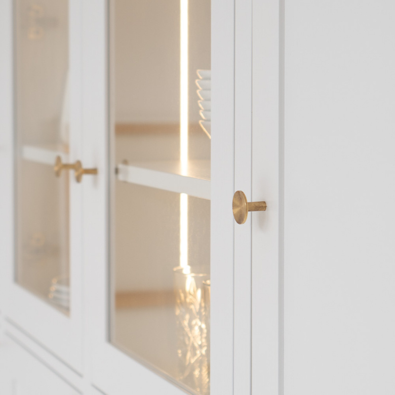 Knopp Sture - 28mm - Borstad obehandlad mässing