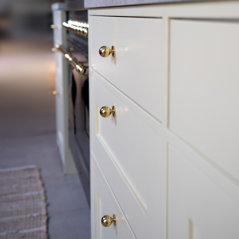 Knopp Solliden - 25mm - Polerad Mässing