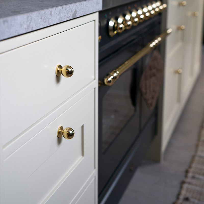 Knopp Solliden - 25mm - Polerad Mässing