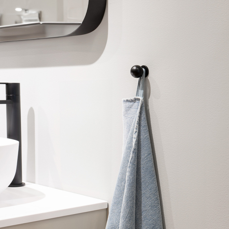 Knopp Solliden - 25mm - Mattsvart