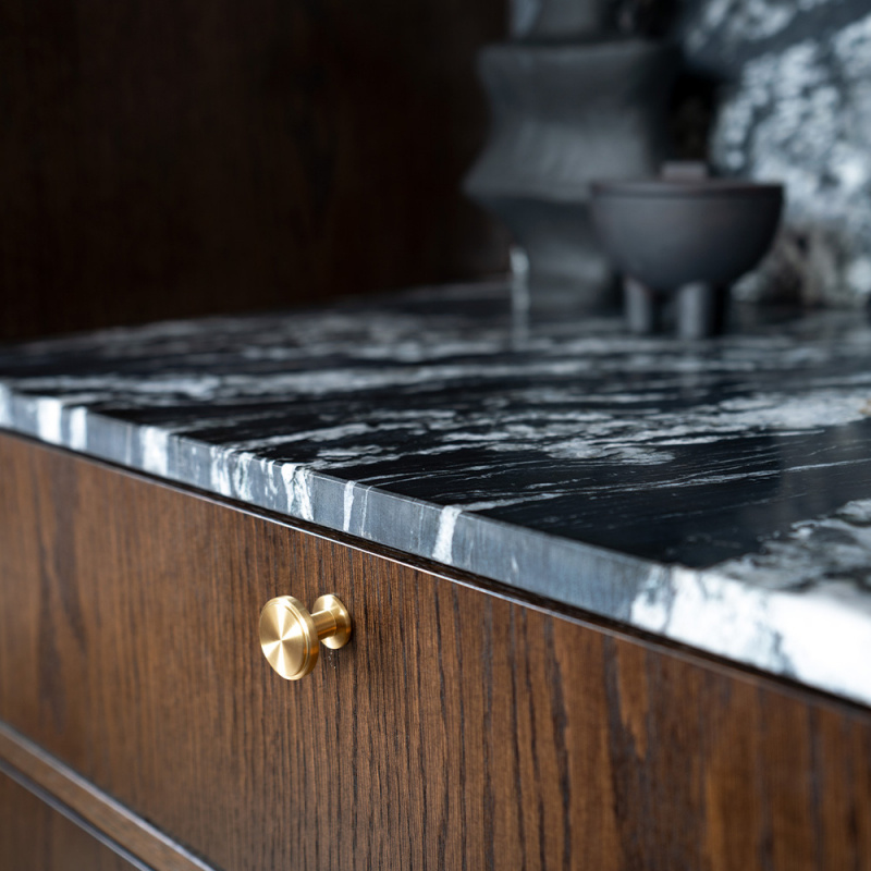 Knopp Uno - 30mm - Borstad obehandlad mässing