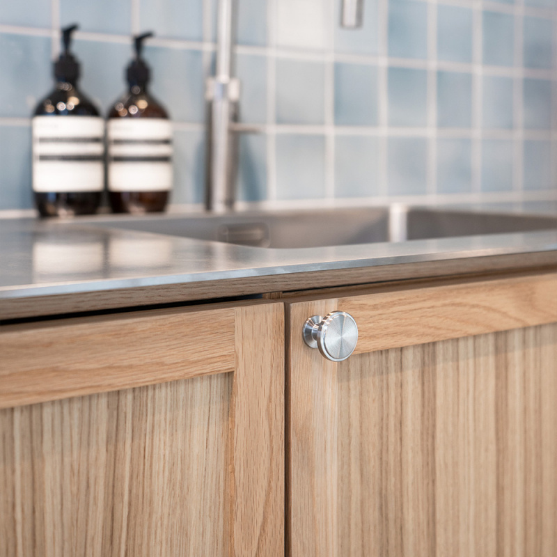 Knopp Uno - 30mm - Borstad rostfritt