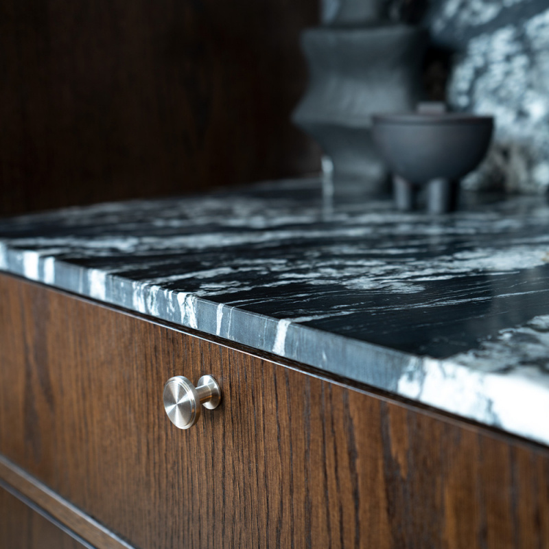 Knopp Uno - 30mm - Borstad rostfritt