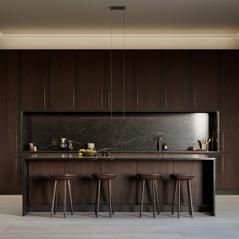 Handtag Bond - 160mm - Antik brun/borstad mässing 