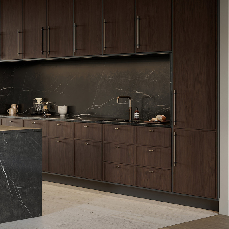 Handtag Bond - 160mm - Antik brun/borstad mässing 