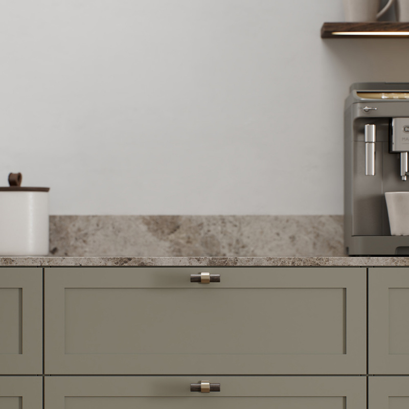 Knopp T Bond  - Mörkbestad ek/borstad mässing