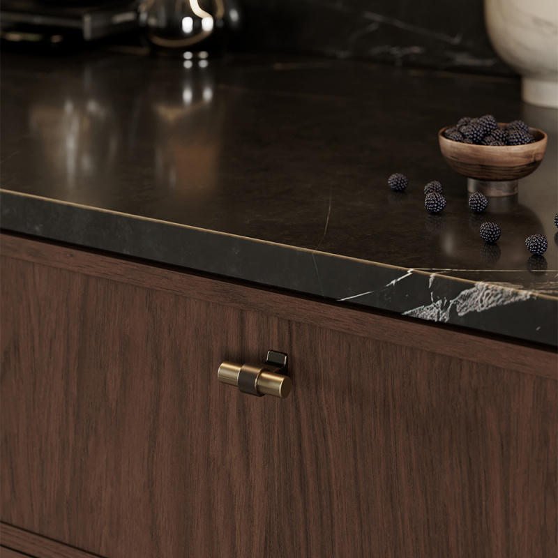 Knopp T Bond - Antik brun/borstad mässing