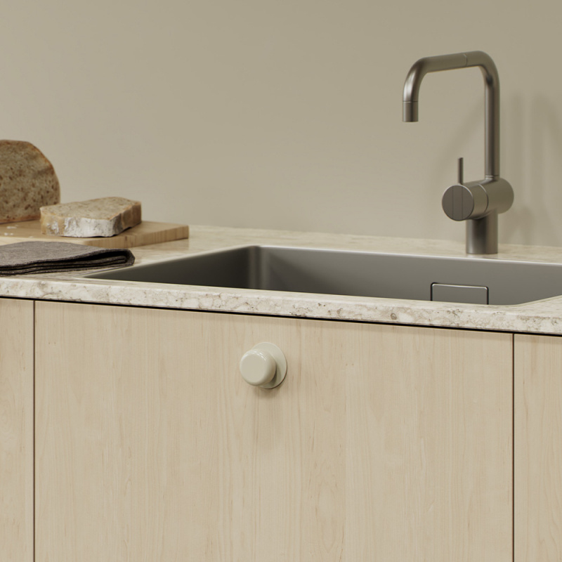 Knopp Colette - 50mm - Glossy dusty creme