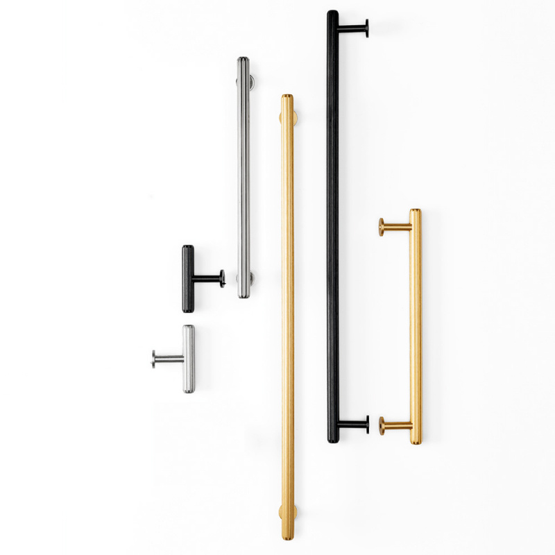 Knopp T Rille mini - Borstad svart