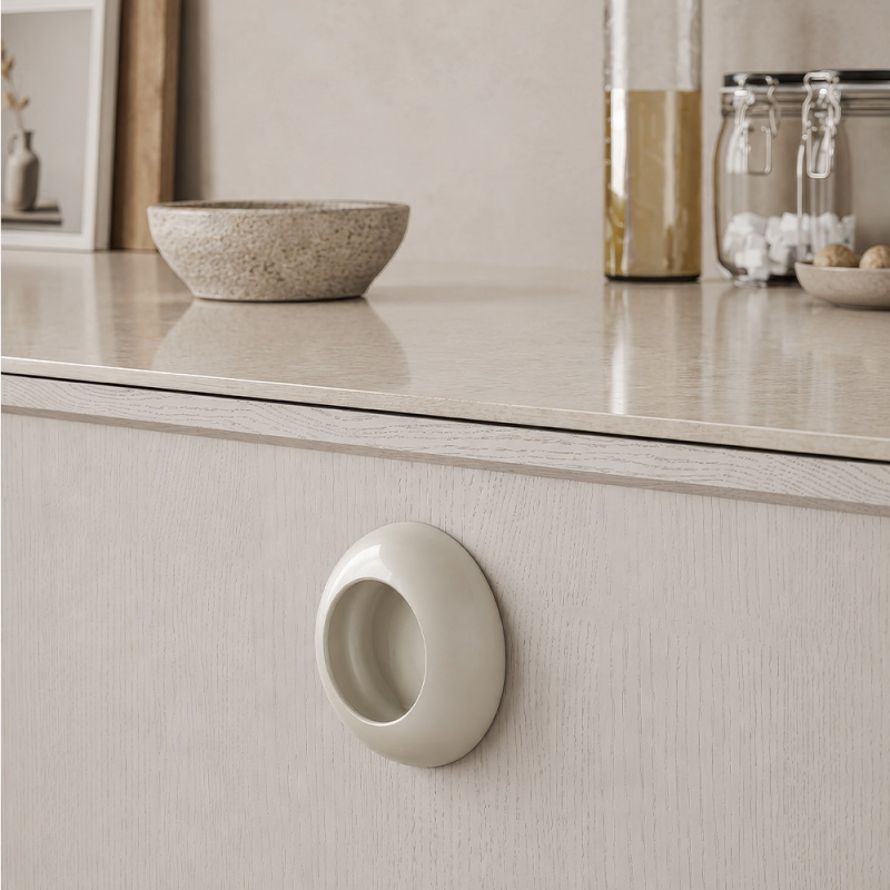 Handtag Cup - Glossy dusty creme