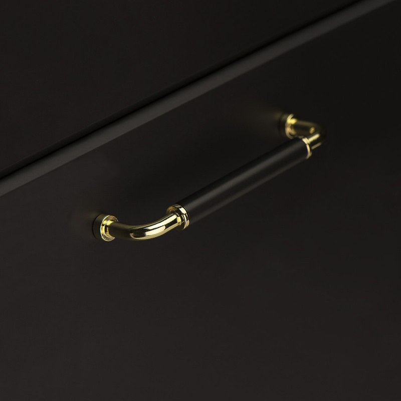 Handtag Brohult M - 128mm - Mässing/Svart