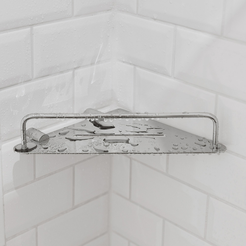 Match - Hörnhylla - Polerad krom