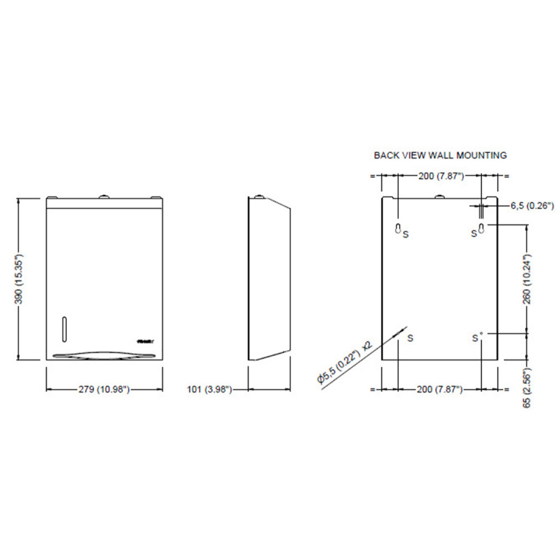 Handduksautomat Stay - Borstad rostfritt