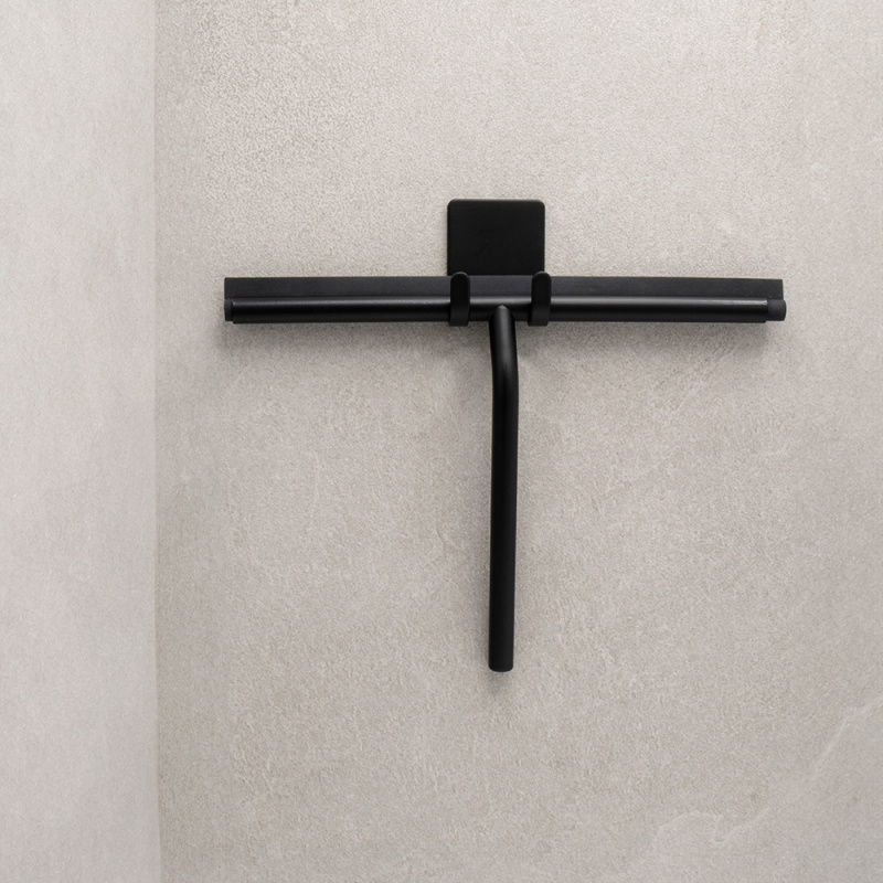 Base - Duschskrapa med hållare - Mattsvart