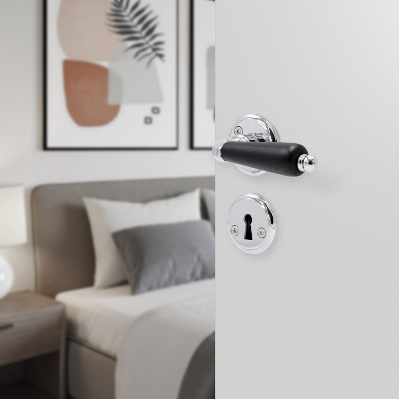 Dörrhandtag Balder - Krom/svart