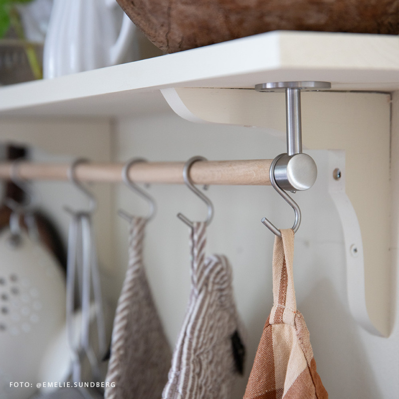 Köksreling Aveny - 600mm - Komplett - Ek/Borstad rostfritt