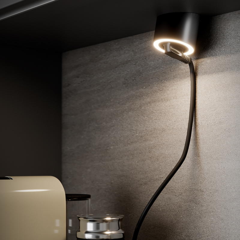 LED-spot Unika - El-uttag - Rostfri look