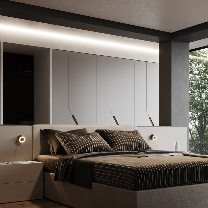 LED-spot Unika - 2xUSB - Rostfri look