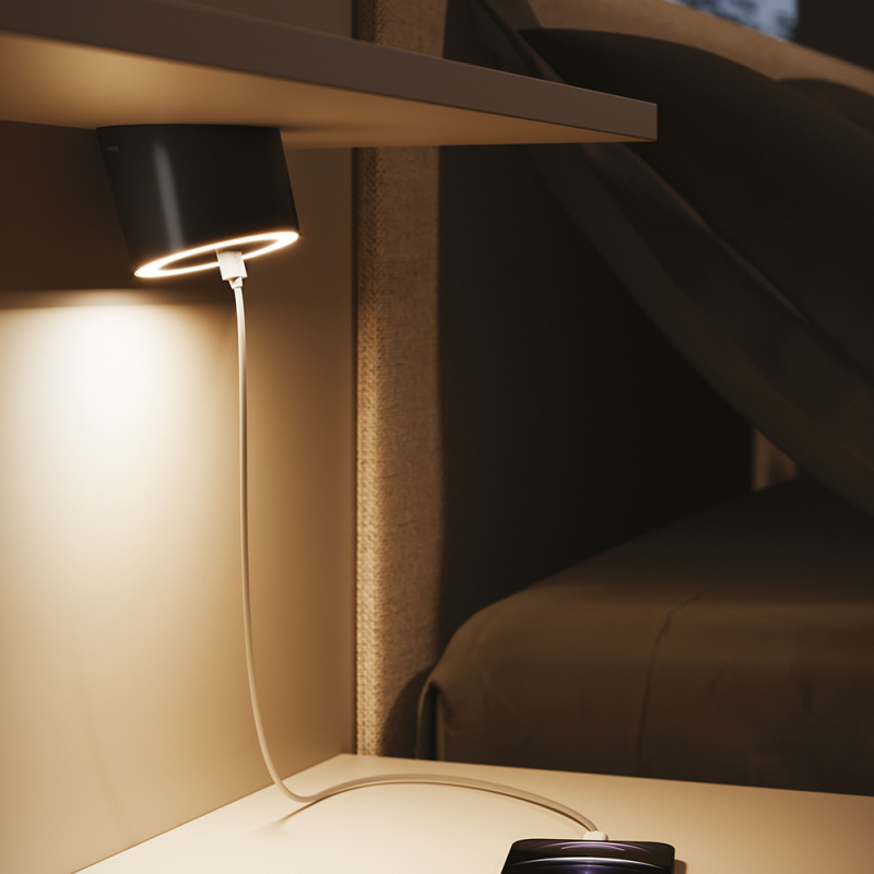 LED-spot Unika - 2xUSB - Rostfri look