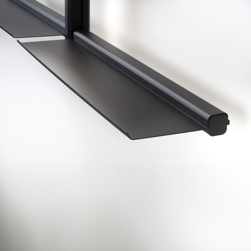 Badrumsspegel IO med belysning och hyllor - Svart