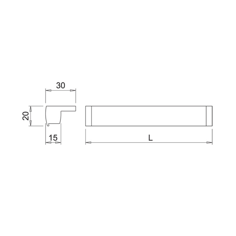 LED-profil Tuby - 2000mm - Svart 