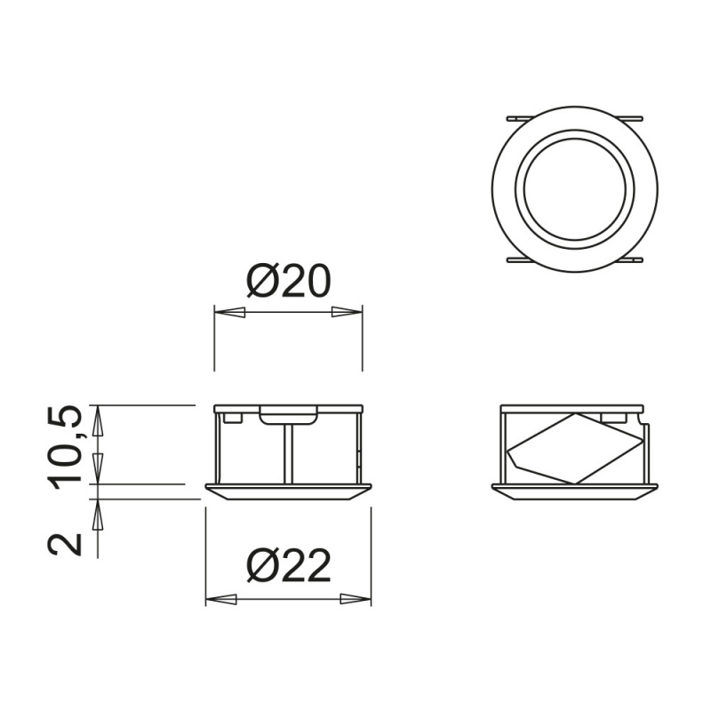 Touchdimmer Tom - Alu-look