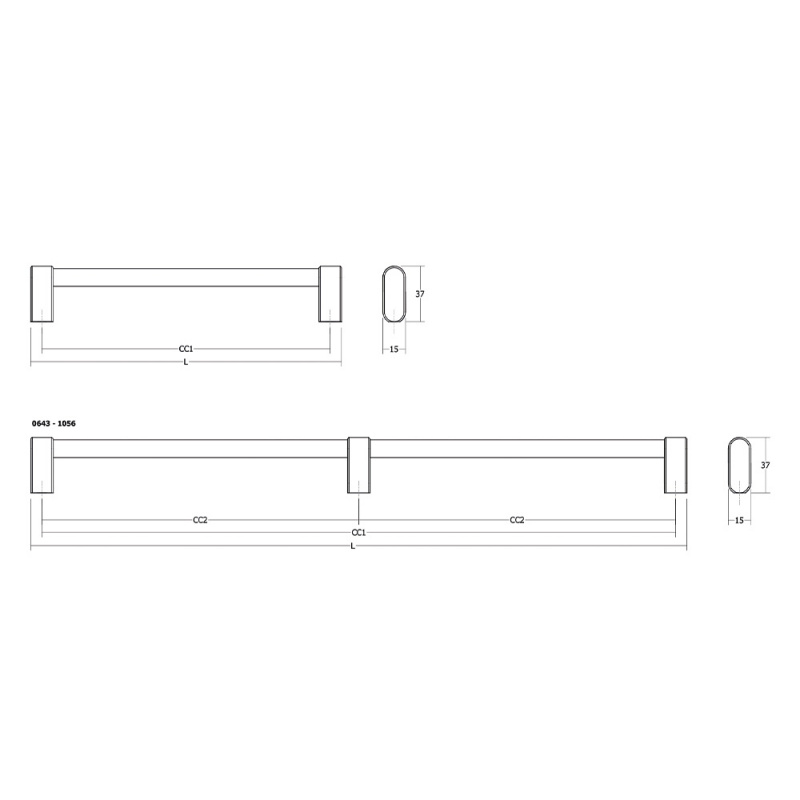 Handtag Linkk - Borstad svart