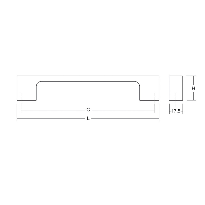Handtag Luv - Borstad mässing
